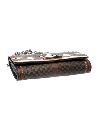 Louis Vuitton Damier Ebene Time Trunk Twist Wallet on Chain
