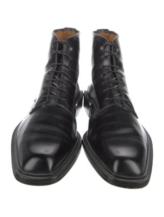 Louis Vuitton LV Monogram Leather Lace-Up Boots