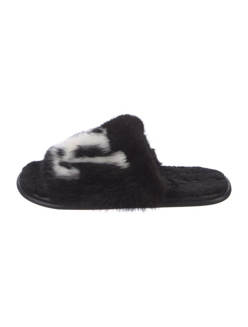 Louis Vuitton Mink Graphic Print Slides