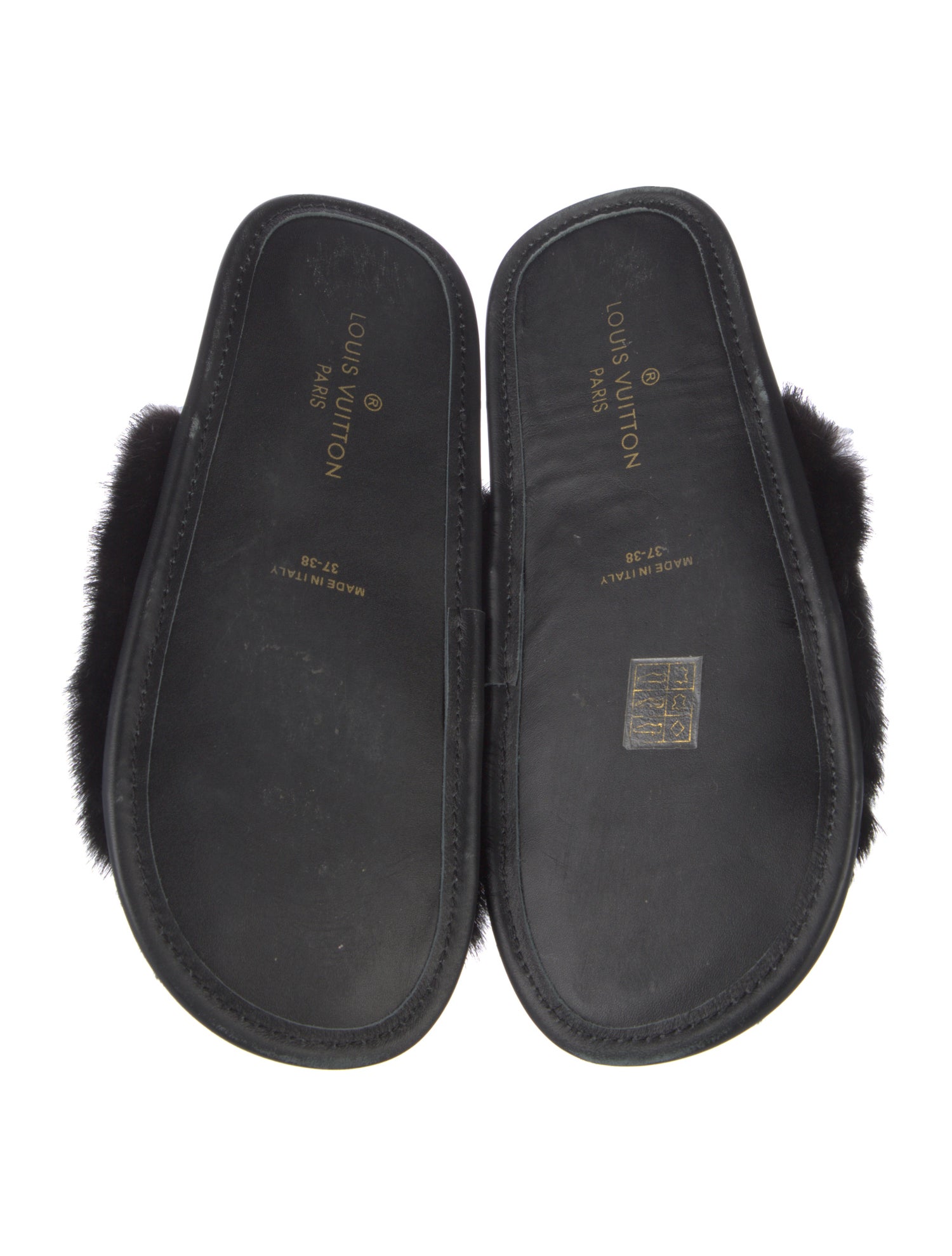 Louis Vuitton Mink Graphic Print Slides