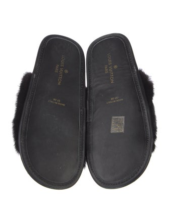 Louis Vuitton Mink Graphic Print Slides