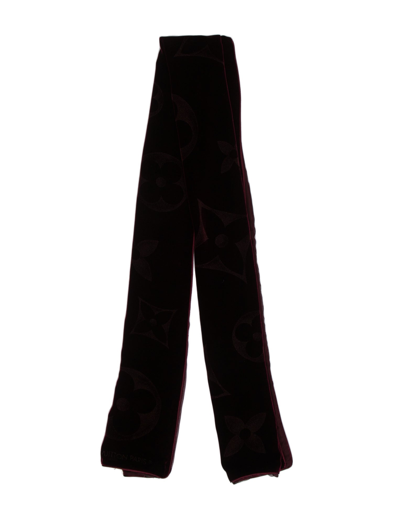 Louis Vuitton Velvet Monogram Pattern Scarf