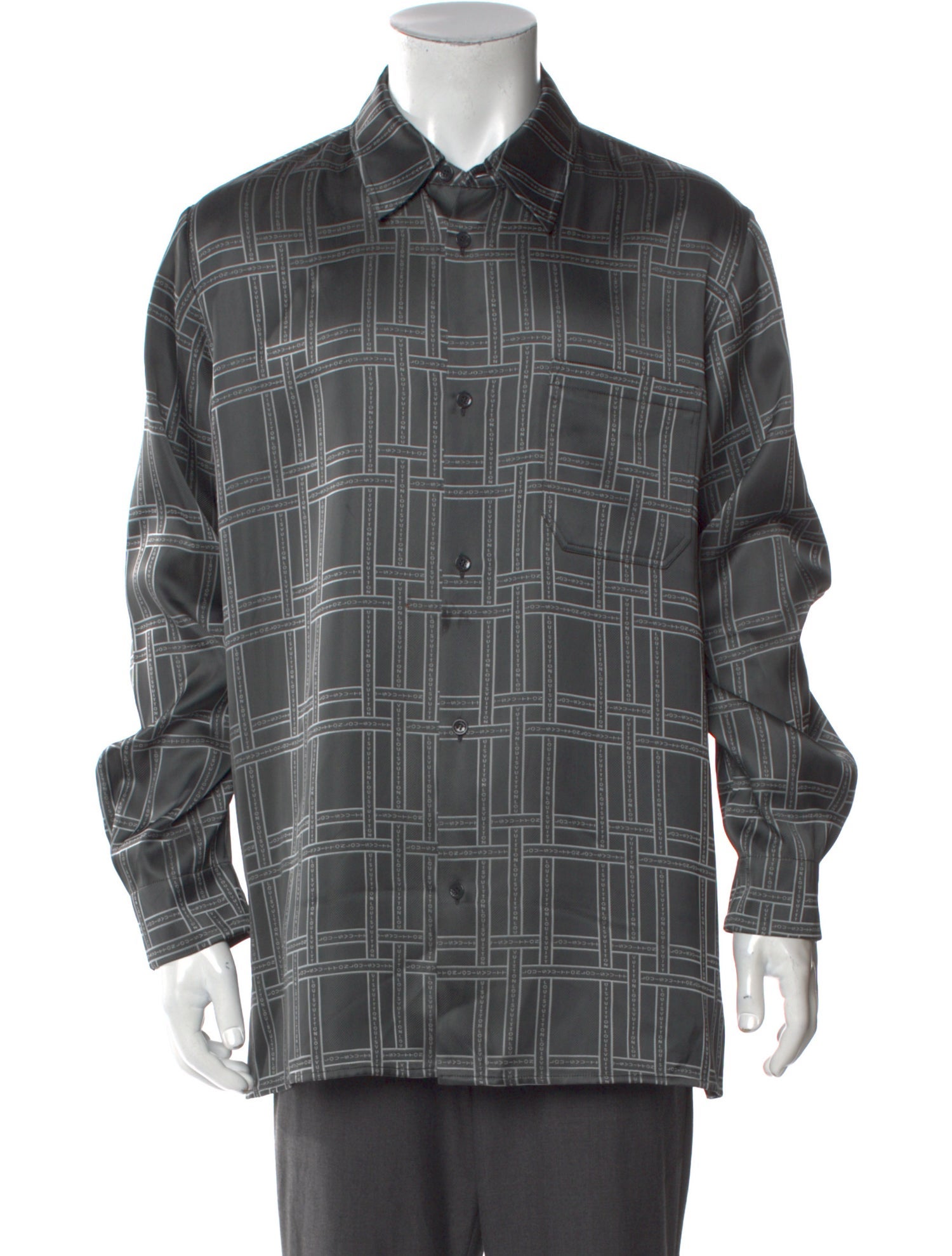Louis Vuitton Plaid Print Long Sleeve Shirt