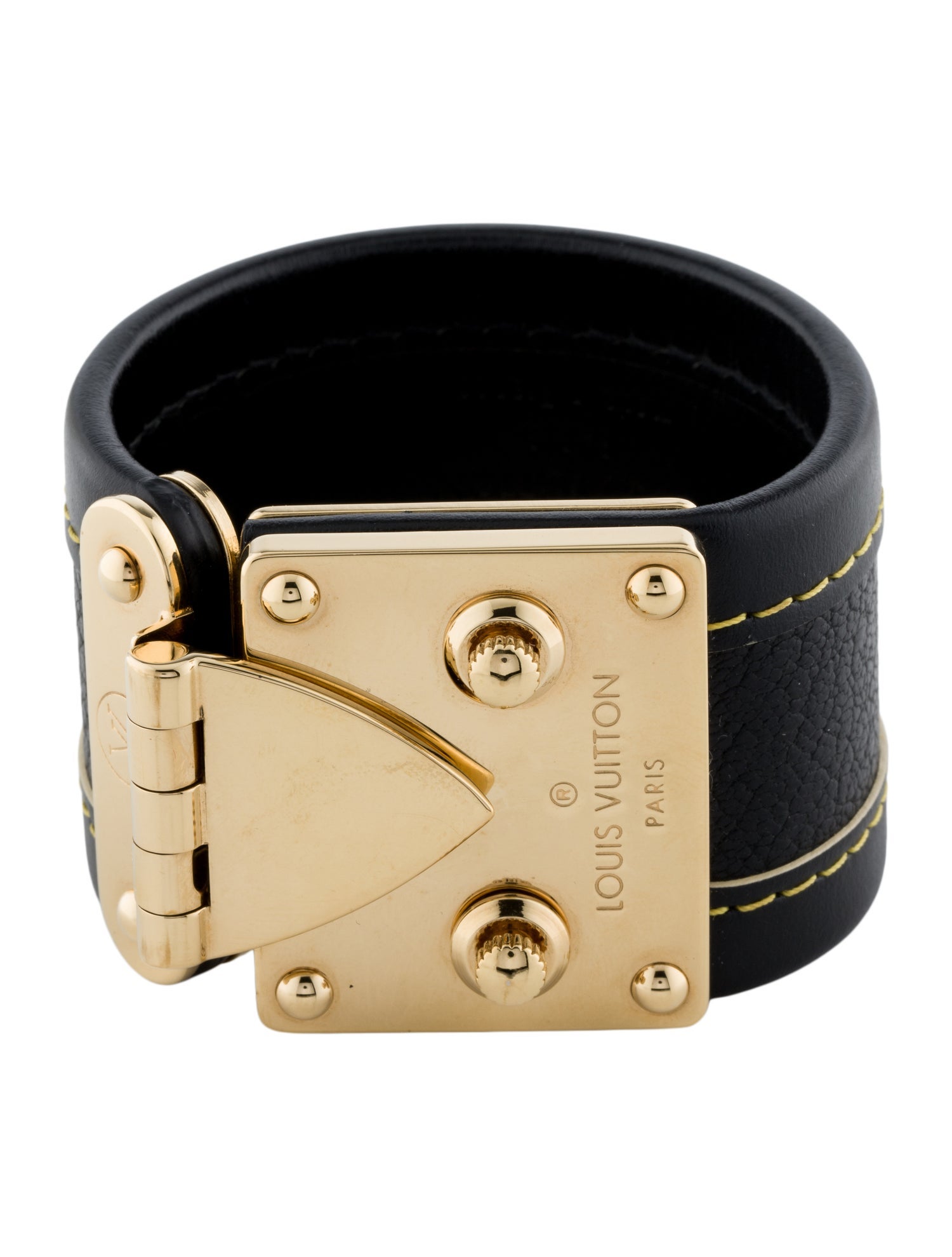 Louis Vuitton Leather S-Lock Cuff Bracelet