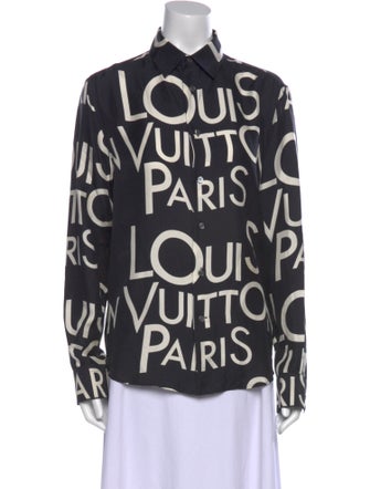 Louis Vuitton Silk Printed Button-Up Top