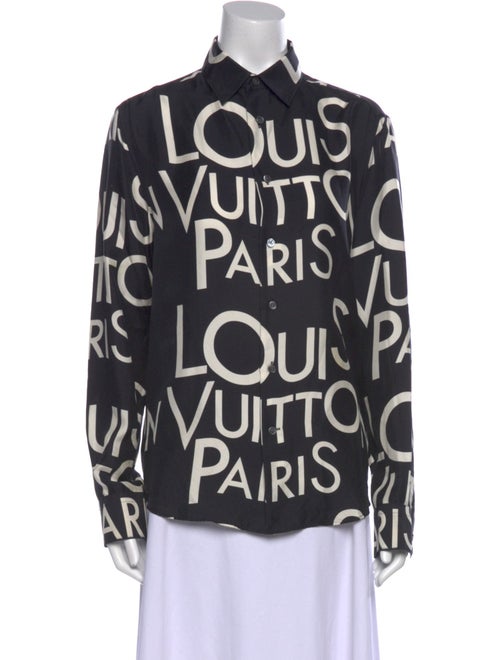 Louis Vuitton Silk Printed Button-Up Top