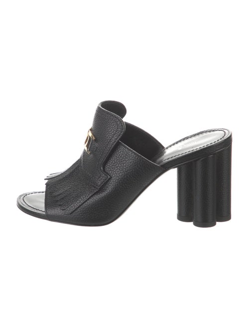 Louis Vuitton Signature Logo Leather Slides