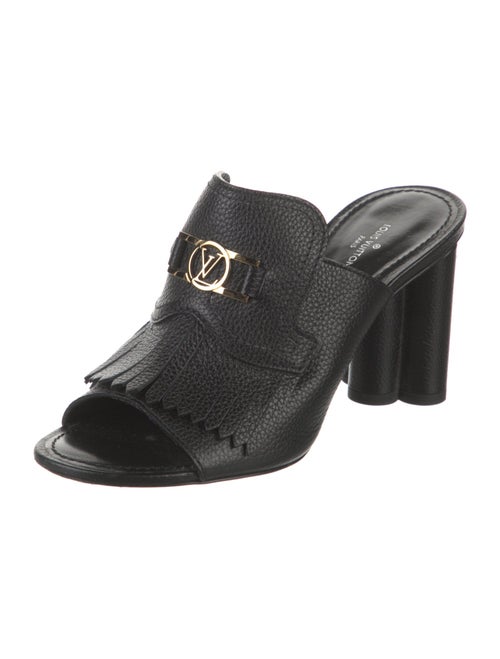 Louis Vuitton Signature Logo Leather Slides