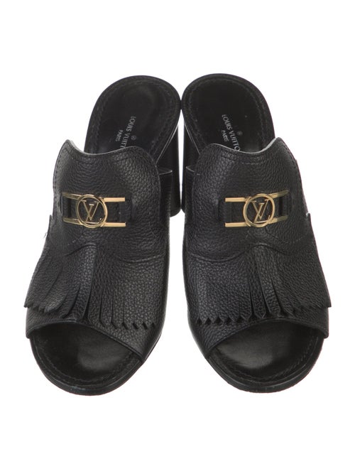 Louis Vuitton Signature Logo Leather Slides