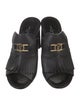 Louis Vuitton Signature Logo Leather Slides