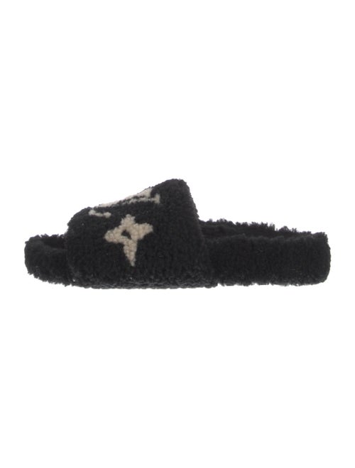 Louis Vuitton LV Monogram Shearling Slides