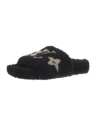 Louis Vuitton LV Monogram Shearling Slides