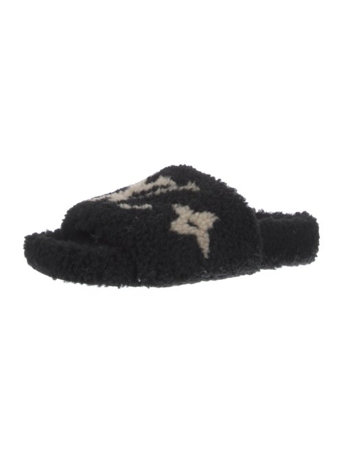 Louis Vuitton LV Monogram Shearling Slides