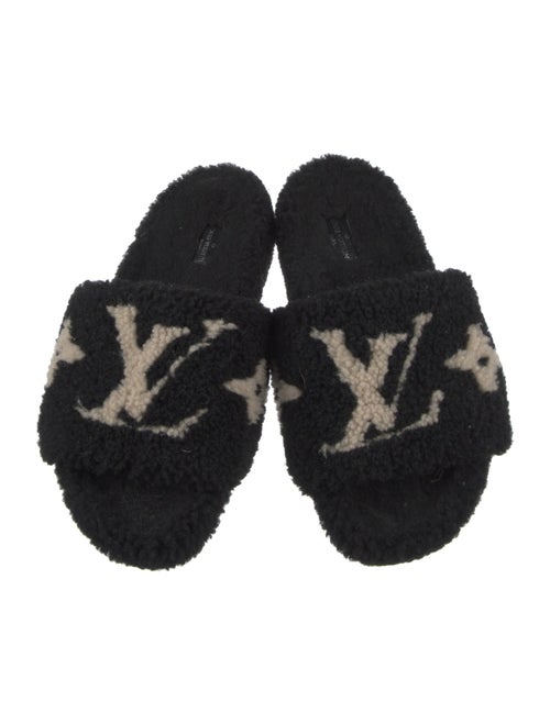 Louis Vuitton LV Monogram Shearling Slides