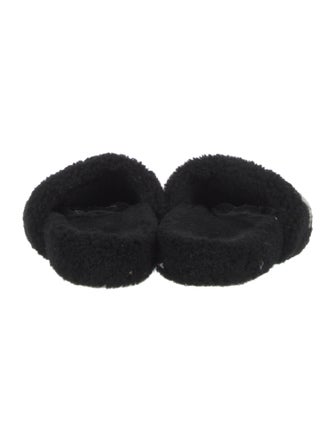 Louis Vuitton LV Monogram Shearling Slides
