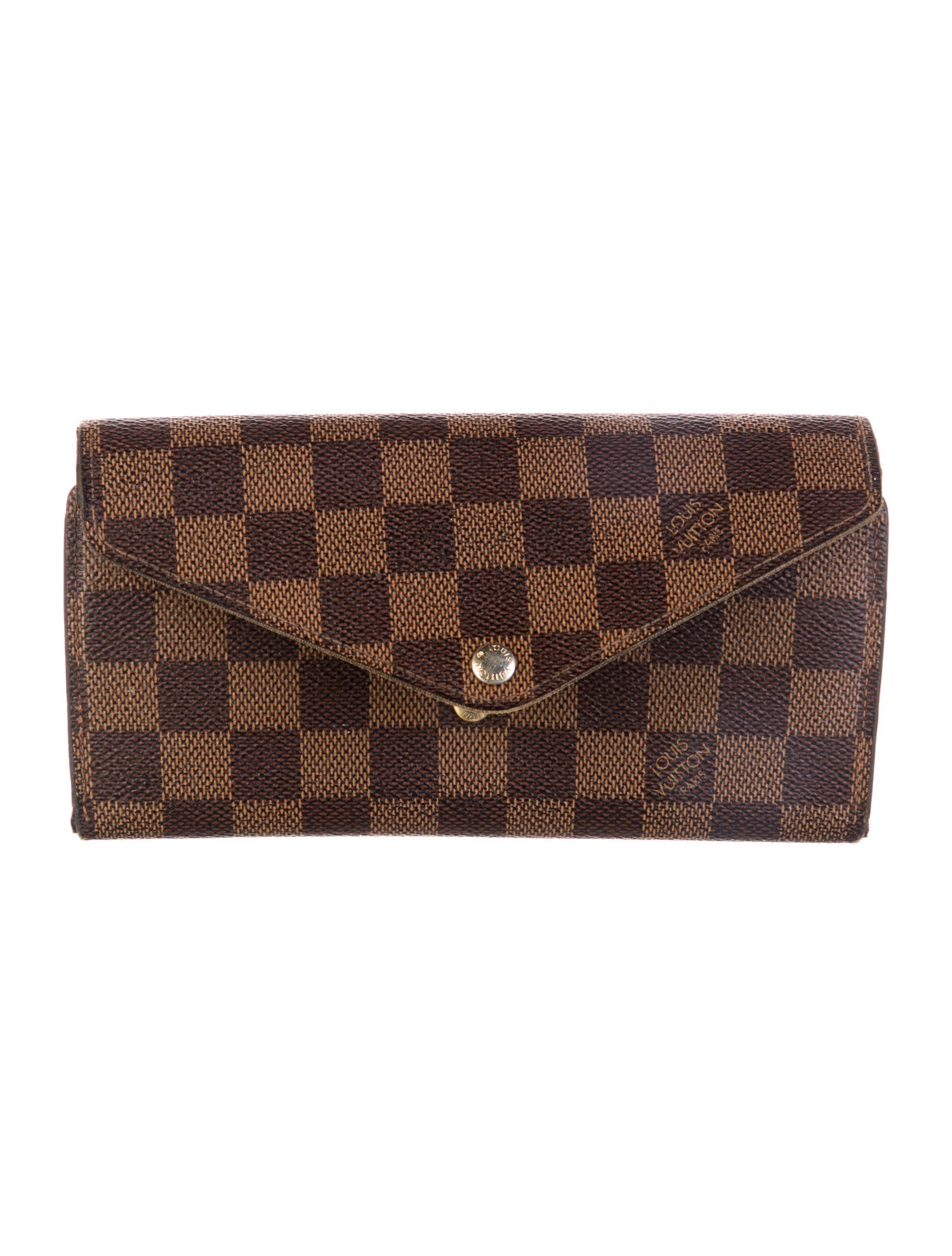 Louis Vuitton Damier Ebene Pattern Coated Canvas Sarah Wallet