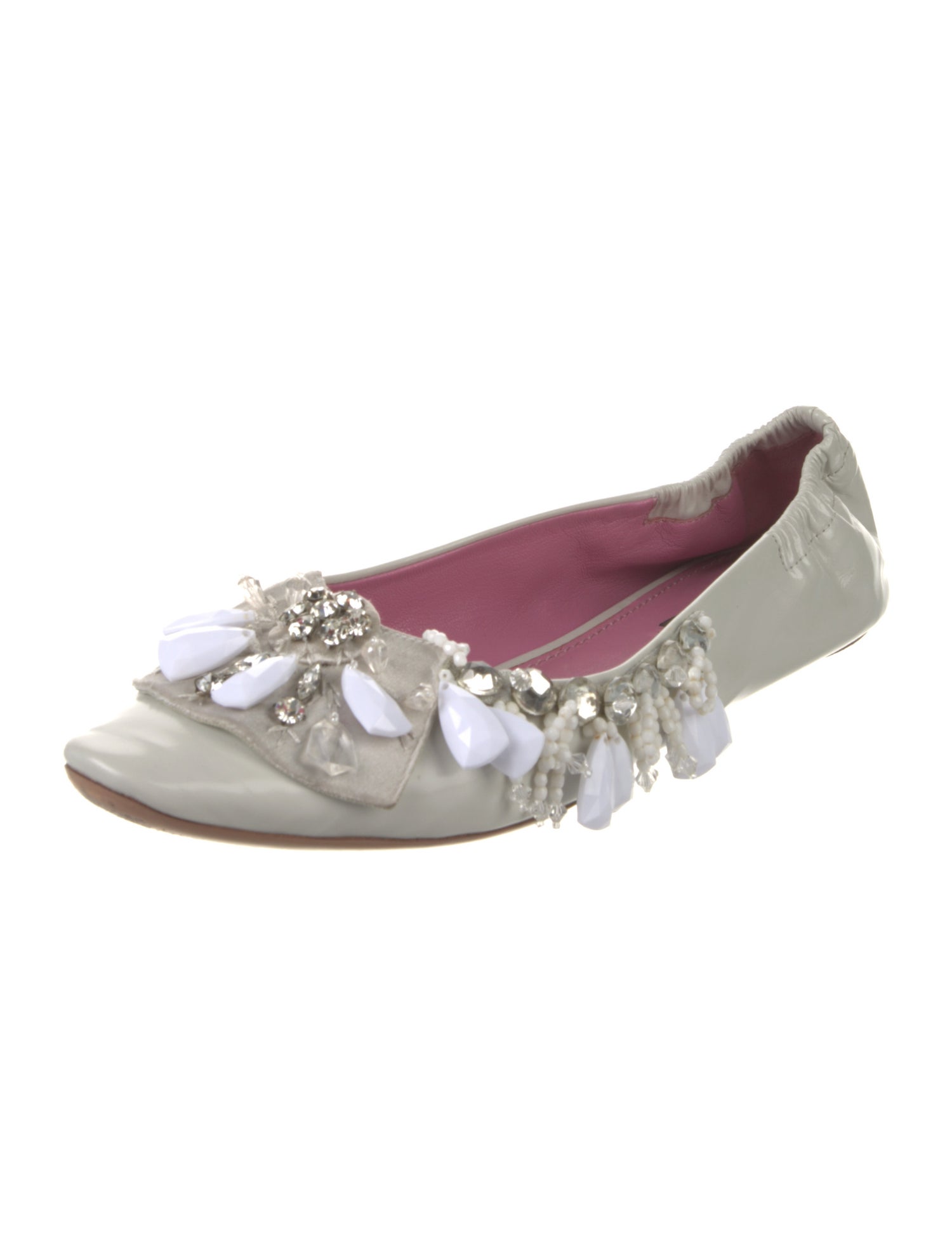 Louis Vuitton Patent Leather Crystal Embellishments Flats