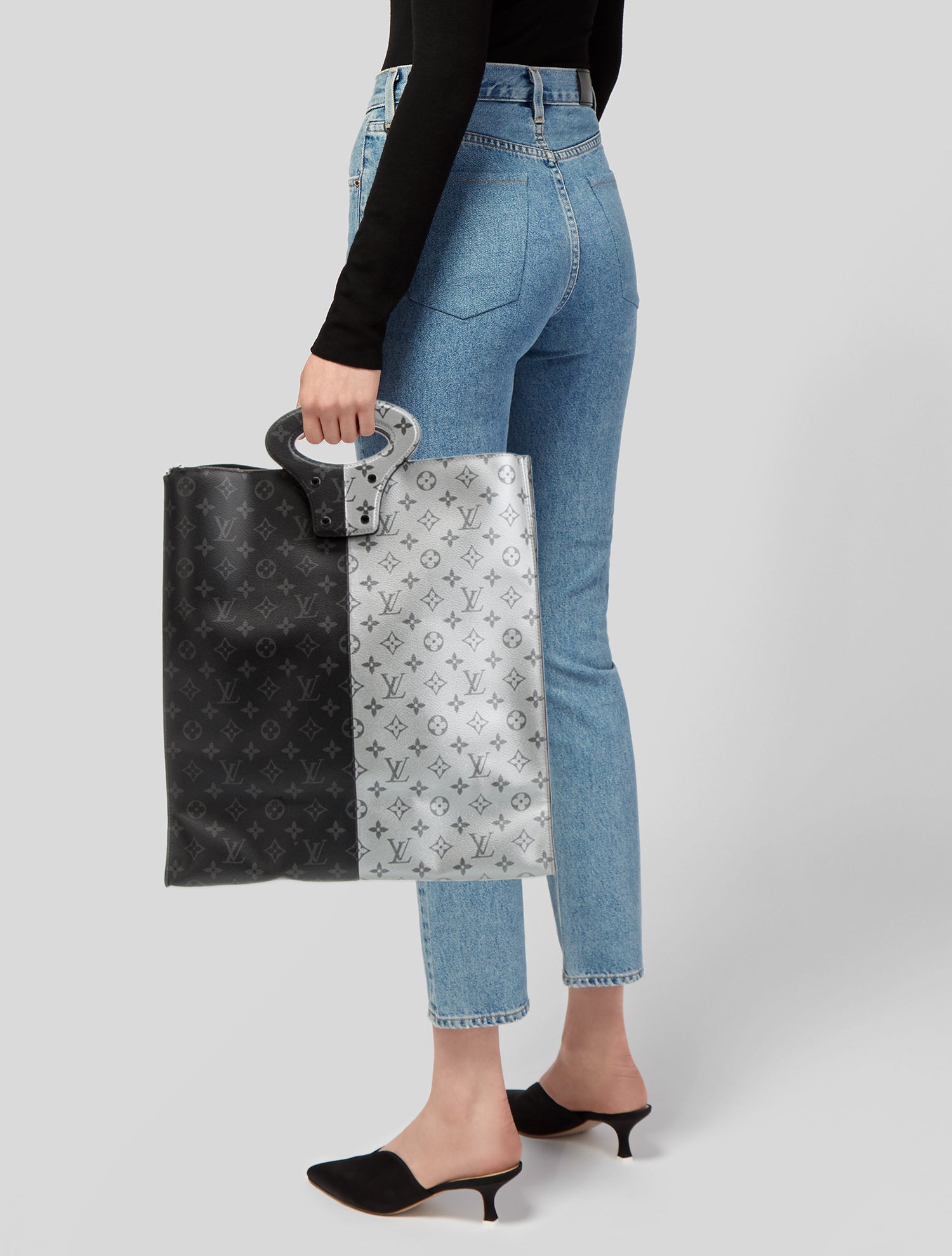 Louis Vuitton Monogram Eclipse North South Tote Monogram Eclipse Split