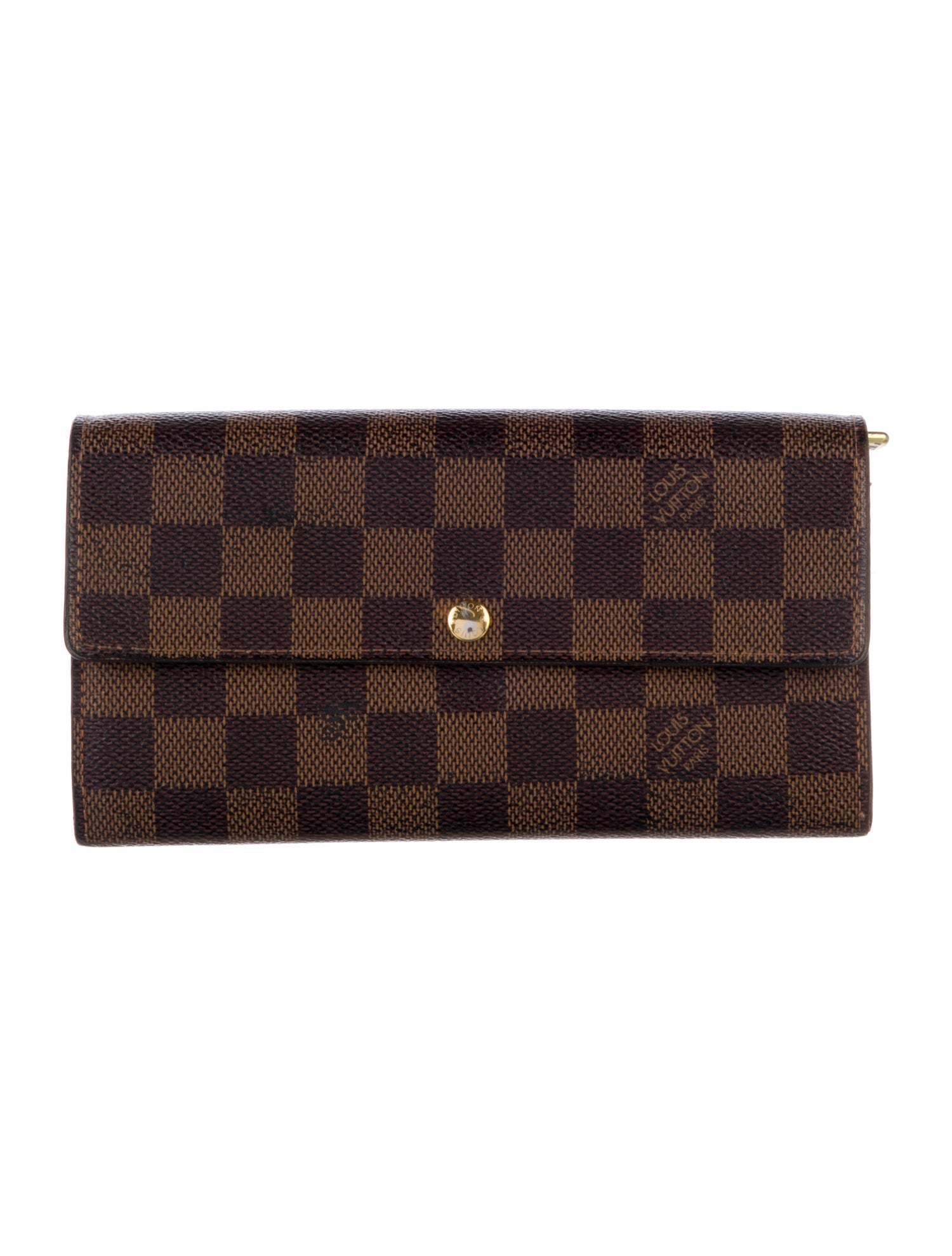 Louis Vuitton Damier Ebene Pattern Coated Canvas Sarah Wallet