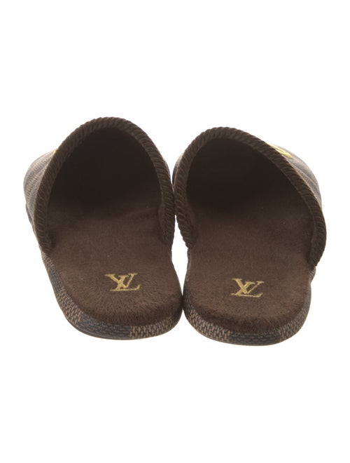 Louis Vuitton Damier Ebene Pattern Embroidered Accent Slippers