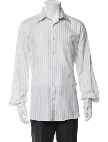 Louis Vuitton Dress Shirts Striped Long Sleeve Shirt 4XL
