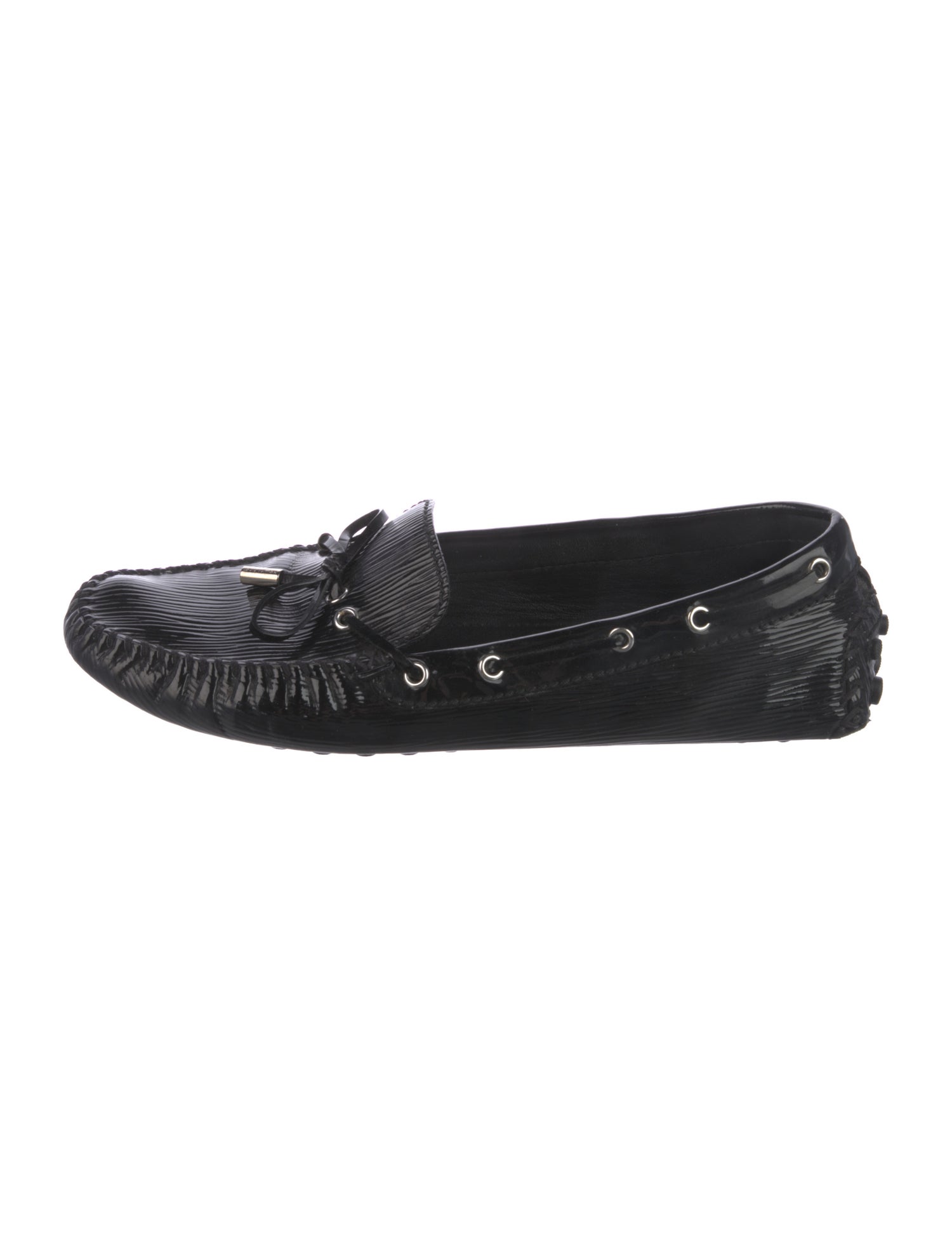 Louis Vuitton Patent Leather Whipstitch Trim Loafers