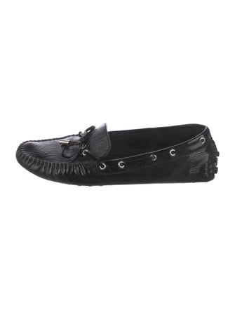 Louis Vuitton Patent Leather Whipstitch Trim Loafers