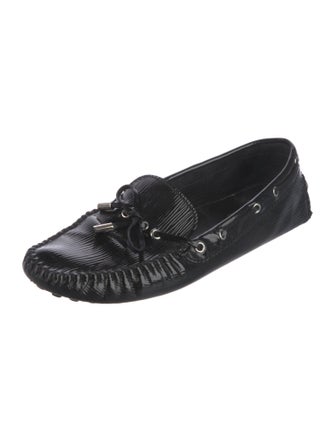 Louis Vuitton Patent Leather Whipstitch Trim Loafers