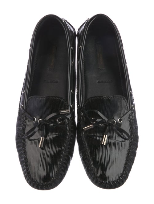 Louis Vuitton Patent Leather Whipstitch Trim Loafers