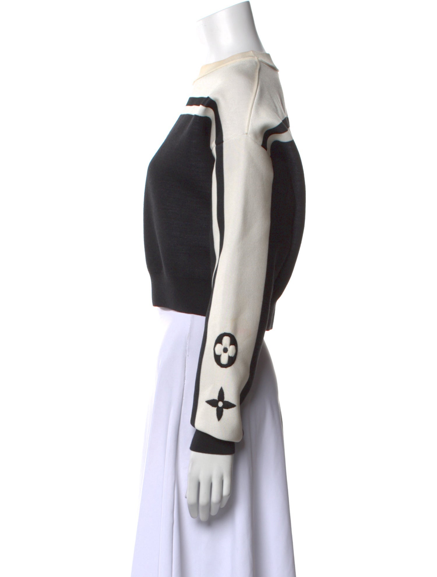 Louis Vuitton Scoop Neck Long Sleeve Crop Top