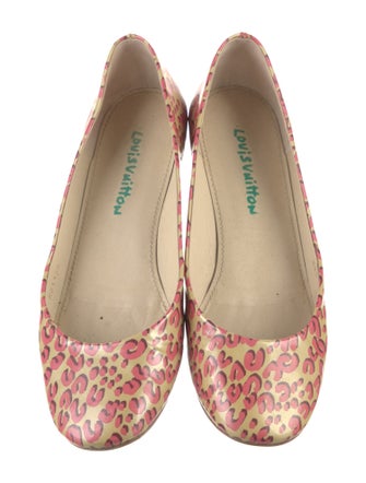 Louis Vuitton Patent Leather Animal Print Ballet Flats