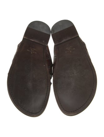 Louis Vuitton 2016 Foch Crocodile Embossed Slides