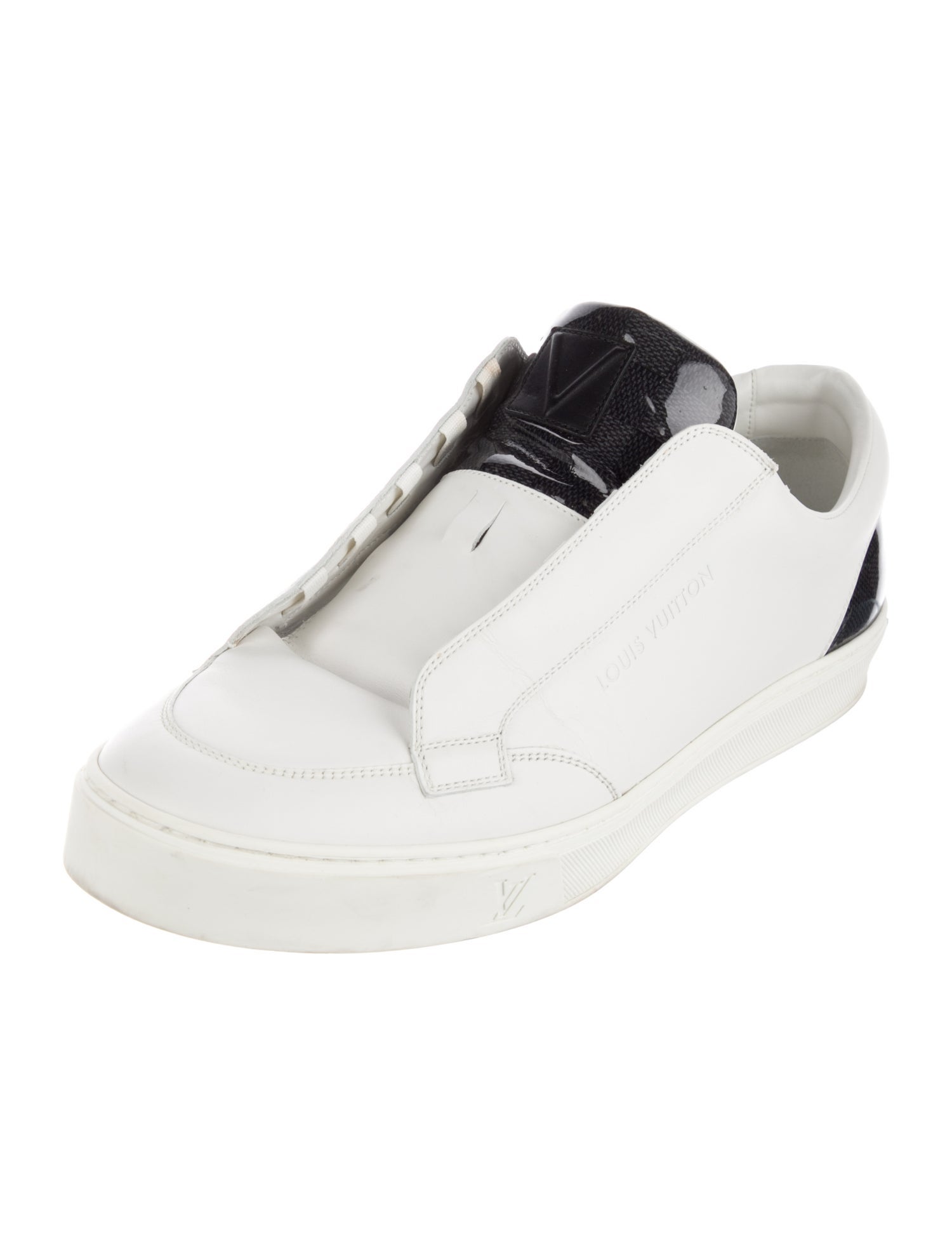 Louis Vuitton Leather Colorblock Pattern Sneakers