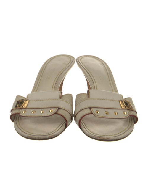 Louis Vuitton Leather Studded Accents Slides