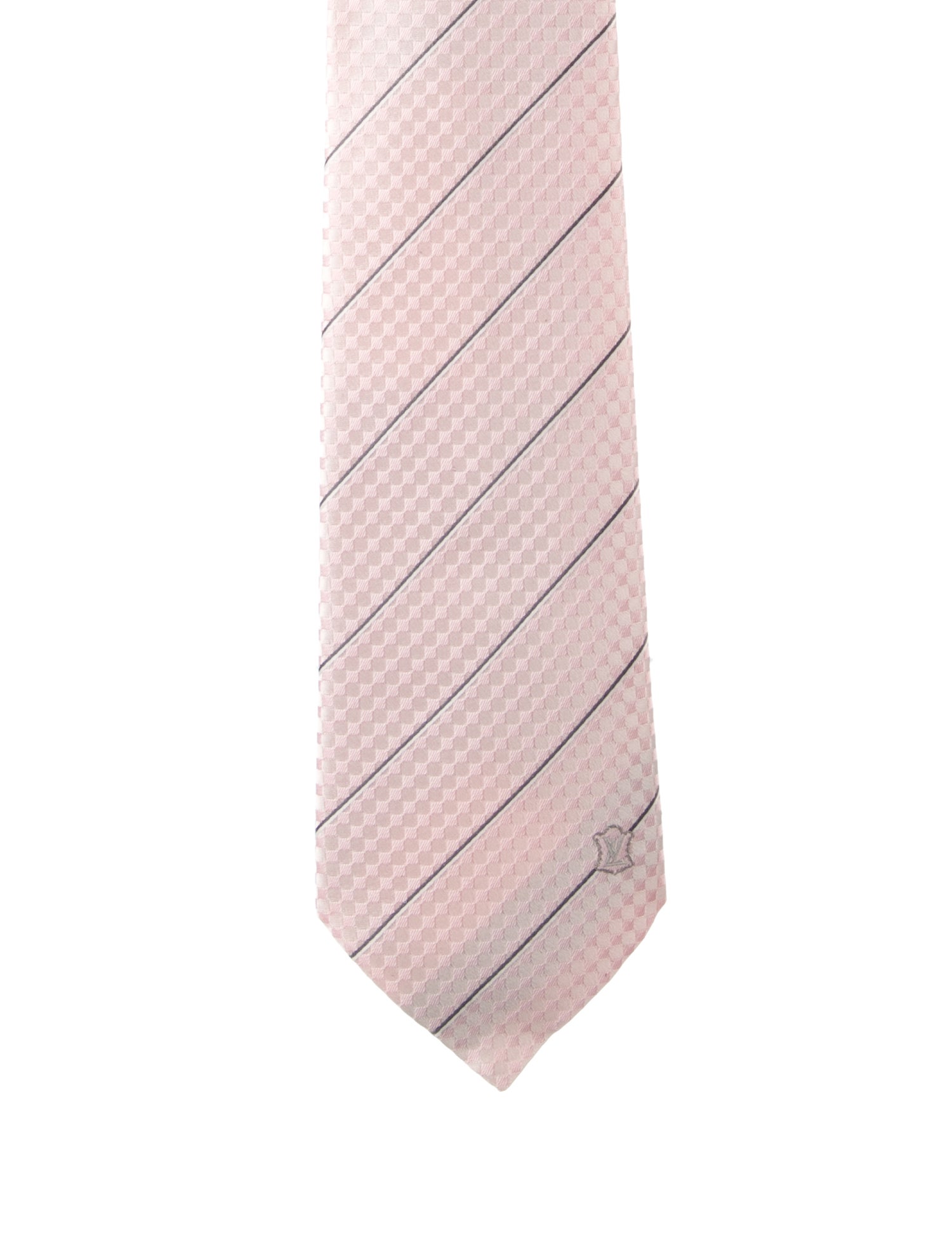 Louis Vuitton Pattern Print Pink Silk Tie