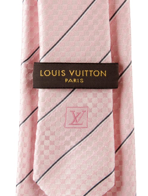 Louis Vuitton Pattern Print Pink Silk Tie