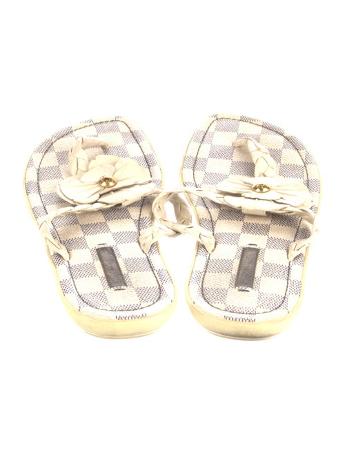 Louis Vuitton Damier Azur Pattern Leather Slides