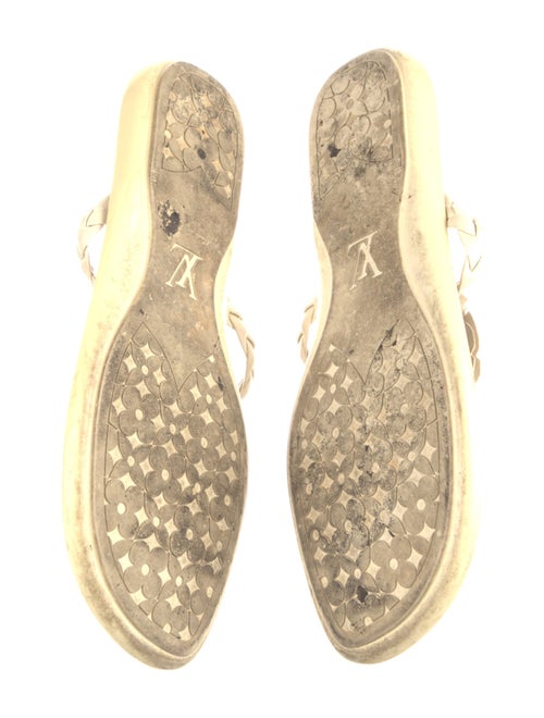 Louis Vuitton Damier Azur Pattern Leather Slides