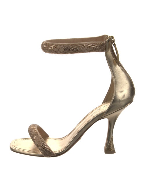 Louis Vuitton Leather Crystal Embellishments Sandals