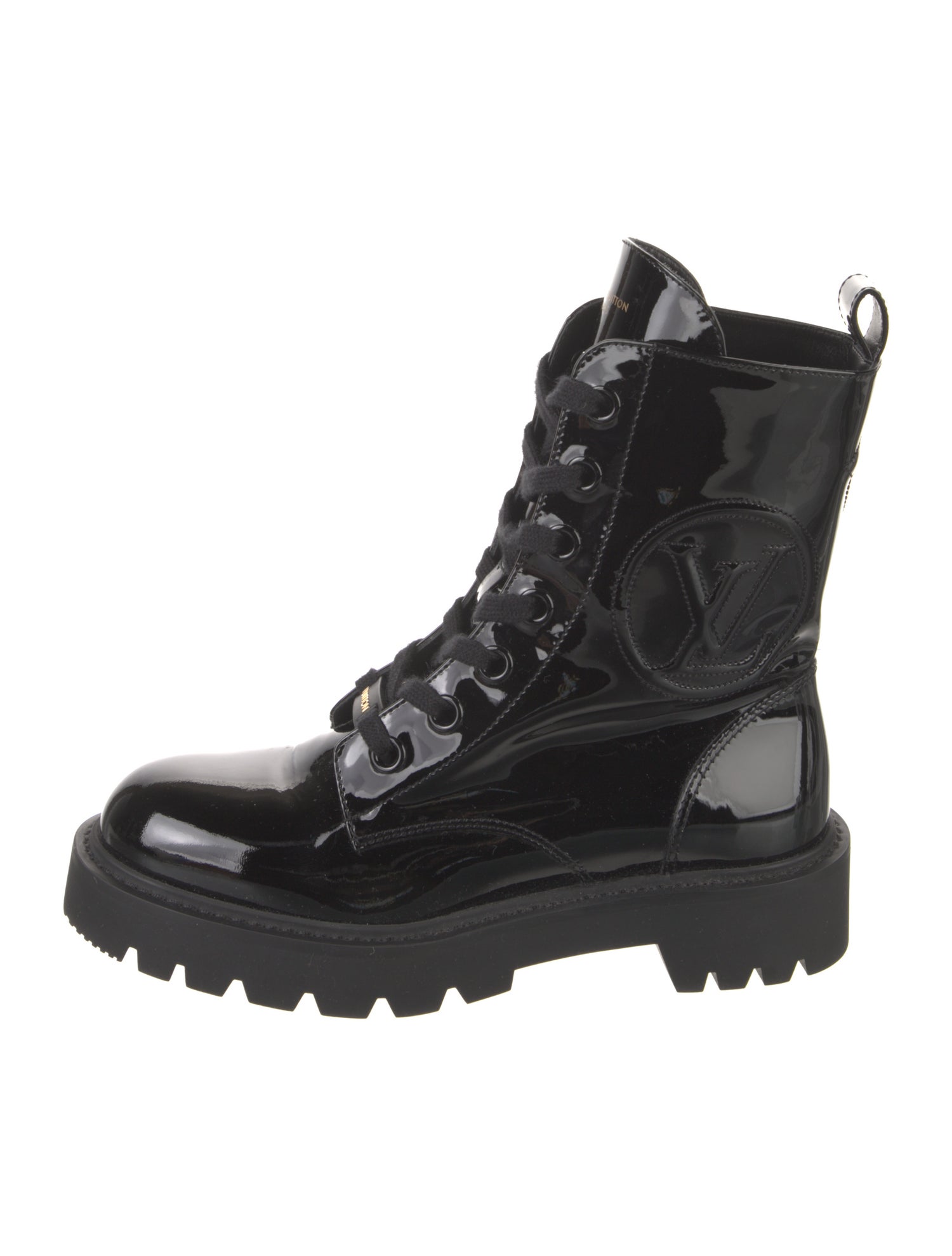 Louis Vuitton Patent Leather Combat Boots