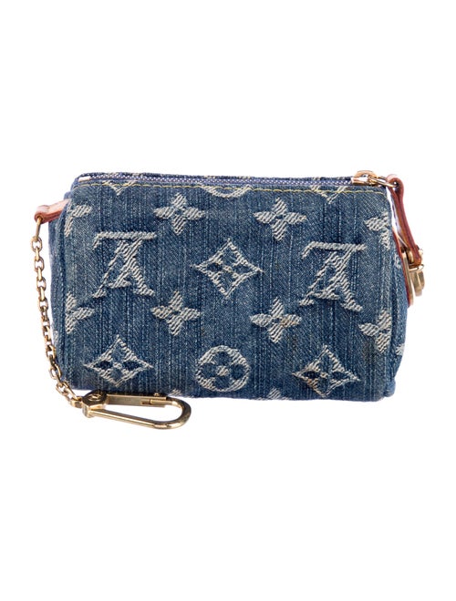 Louis Vuitton Monogram Denim Pochette Speedy Keychain