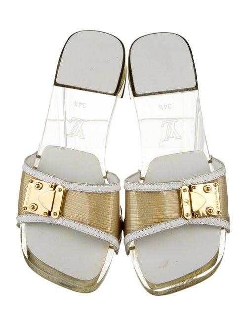 Louis Vuitton Leather Colorblock Pattern Slides