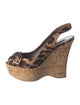 Louis Vuitton Canvas Animal Print Slingback Pumps