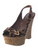 Louis Vuitton Canvas Animal Print Slingback Pumps