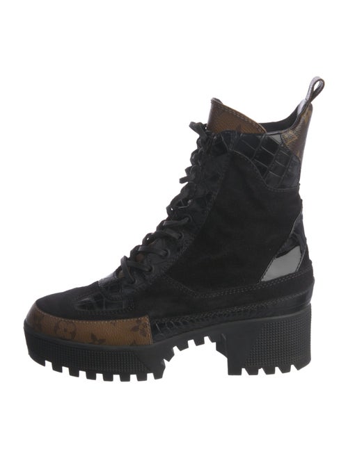 Louis Vuitton LV Monogram Suede Combat Boots