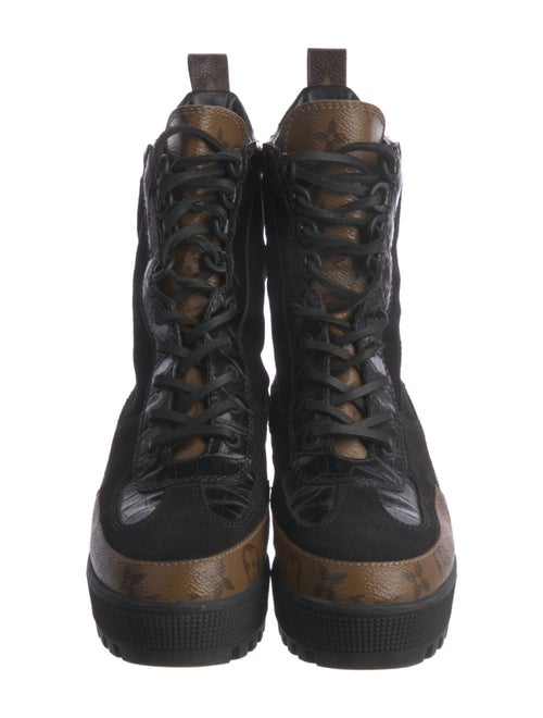 Louis Vuitton LV Monogram Suede Combat Boots