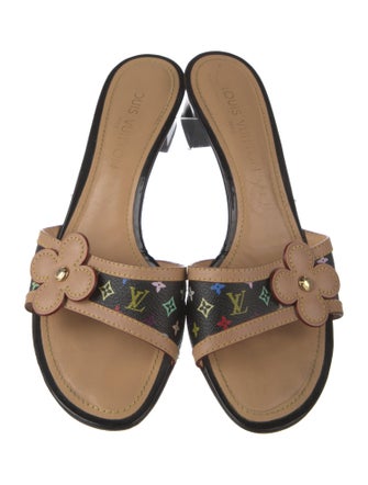 Louis Vuitton Leather Printed Slides