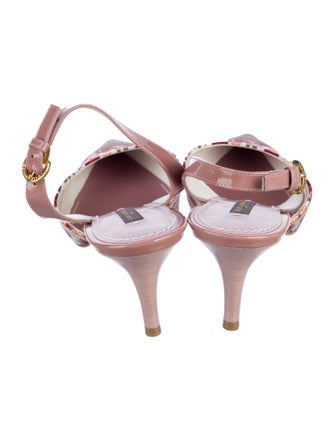 Louis Vuitton LV Monogram Satin Slingback Pumps