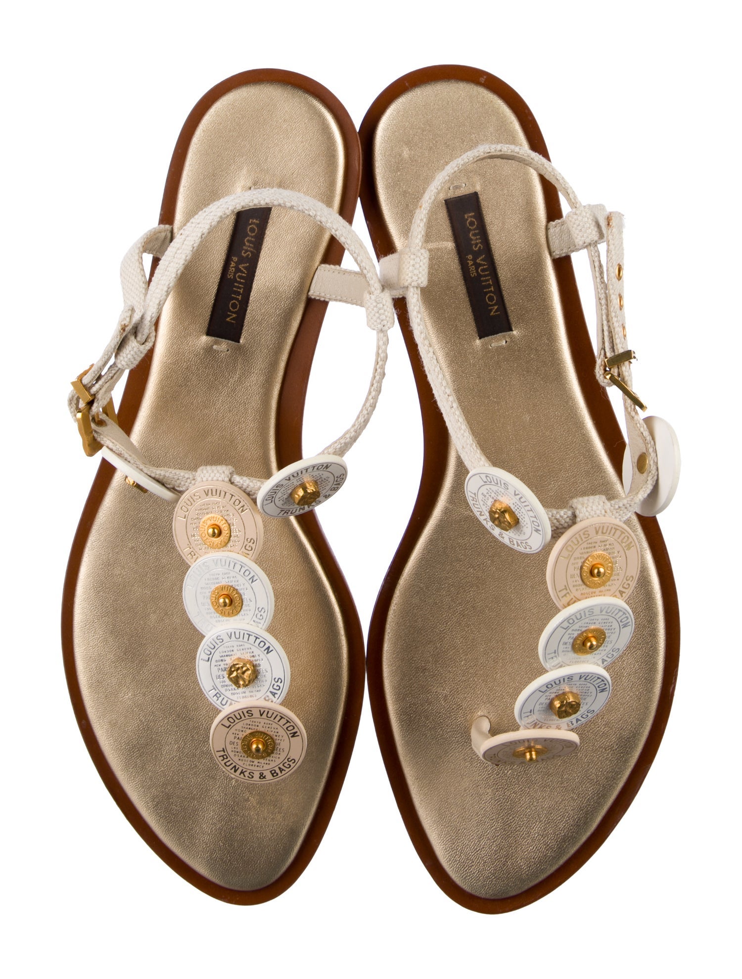 Louis Vuitton Leather T-Strap Sandals