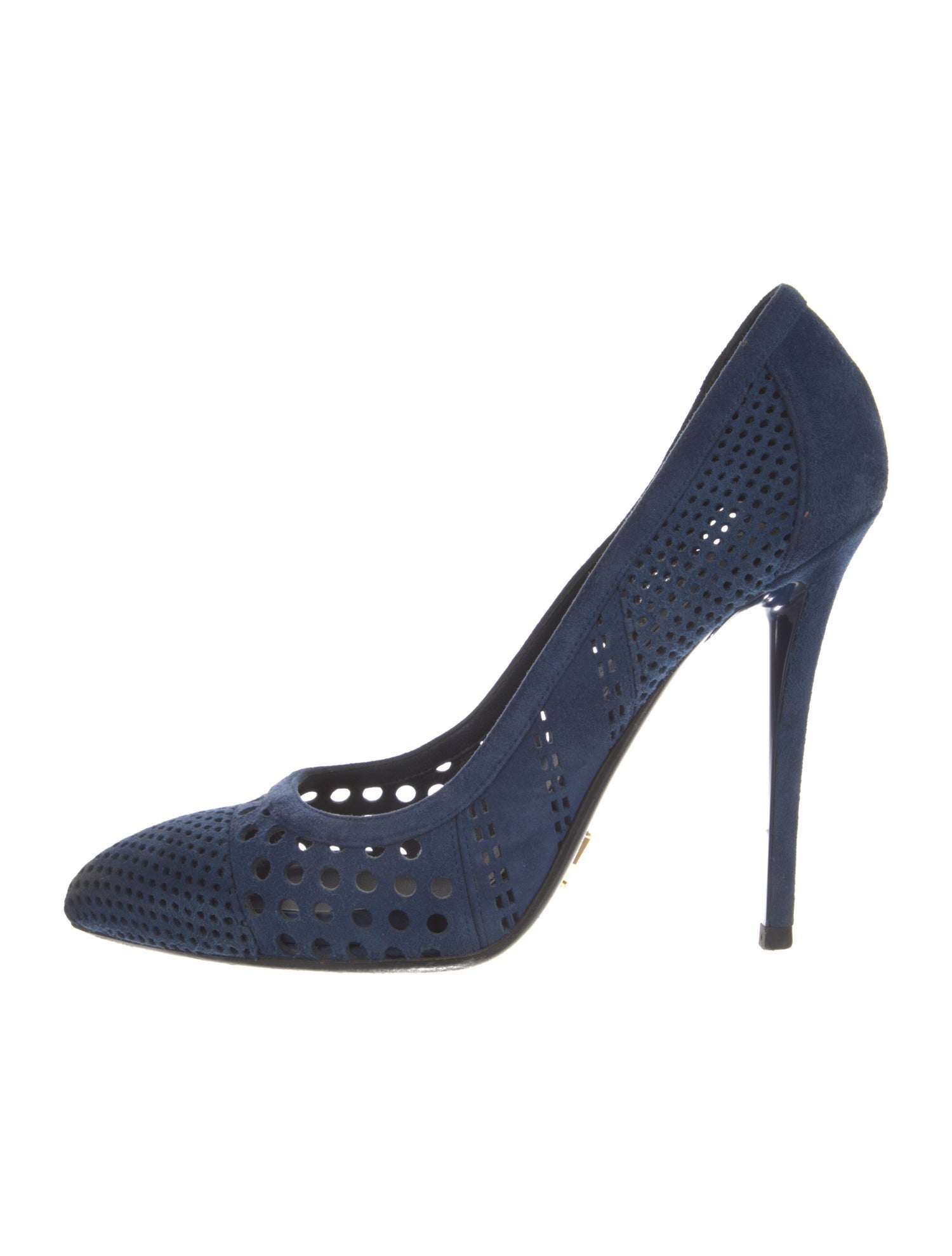 Louis Vuitton Suede Lasercut Accents Pumps
